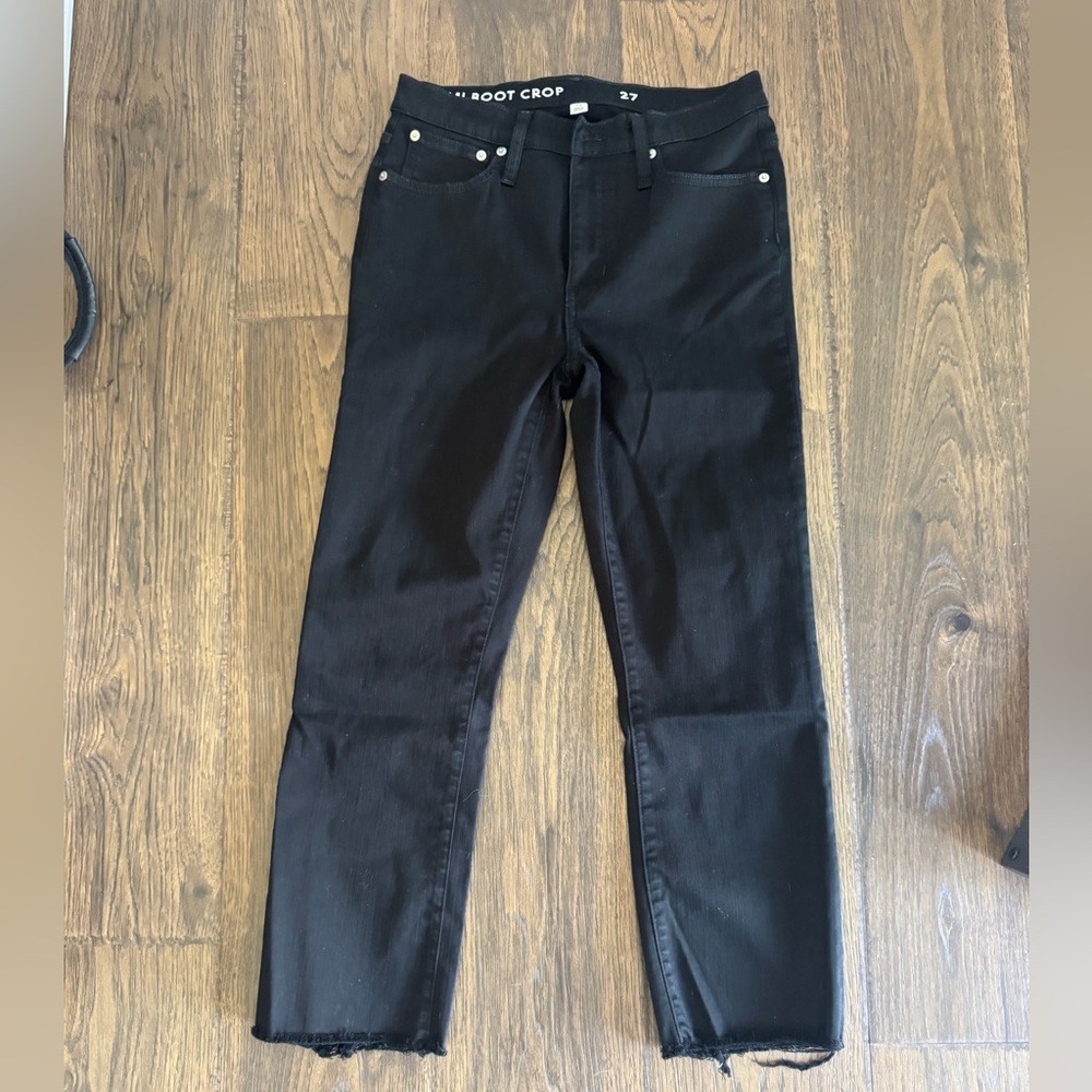 Women's J. Crew 9 inch Demi-Boot Crop Black Jeans